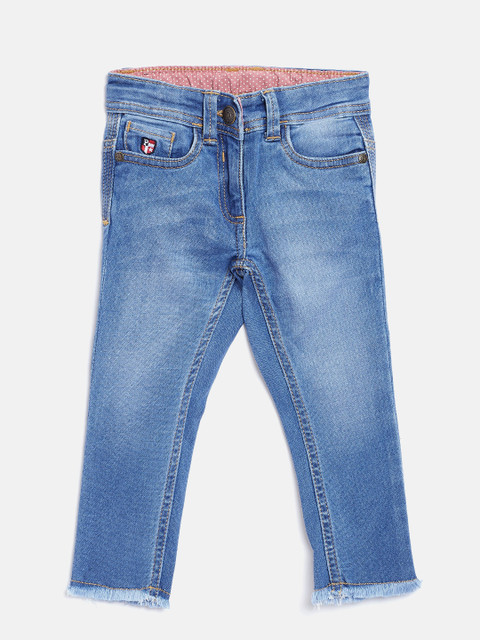 

U.S. Polo Assn. Kids Girls Blue Regular Fit Mid-Rise Clean Look Stretchable Jeans