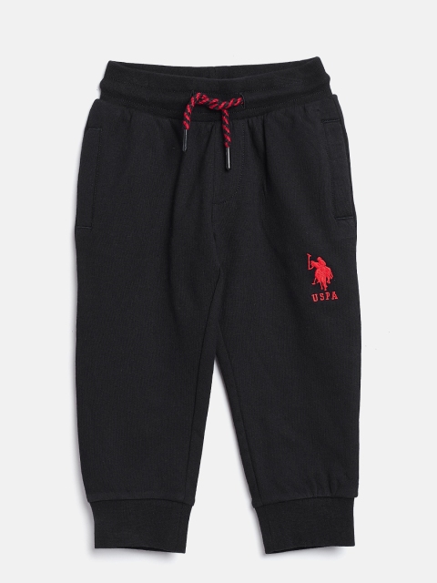 

U.S. Polo Assn. Kids Boys Black Solid Joggers