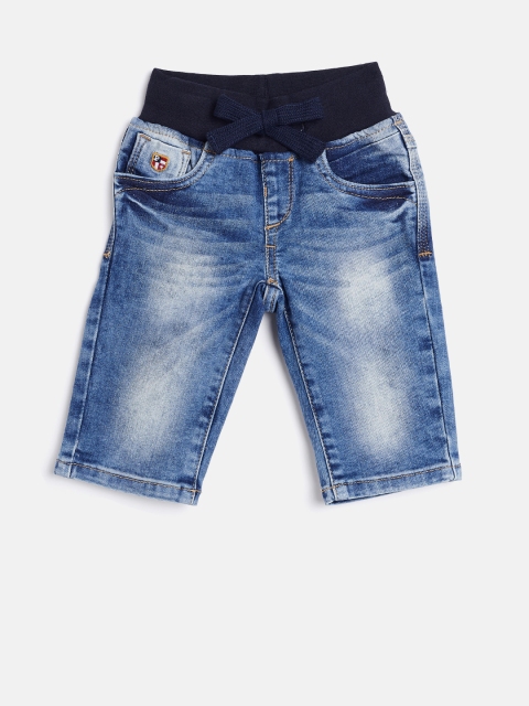 

U.S. Polo Assn. Kids Boys Blue Washed Regular Fit Denim Shorts, Navy blue