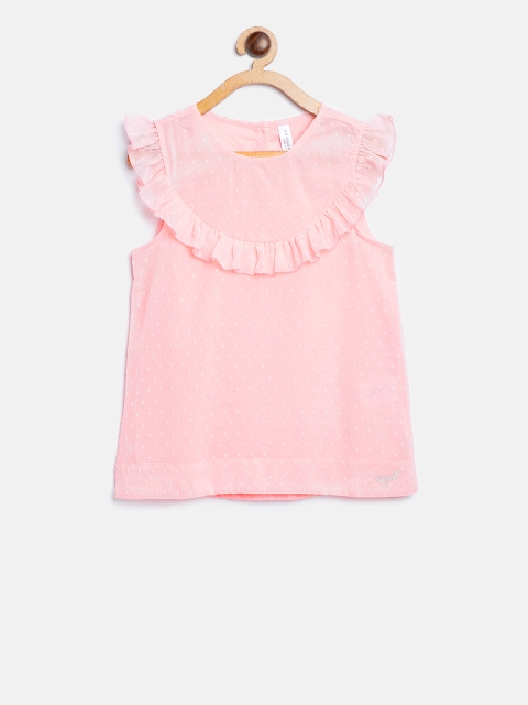 

U.S. Polo Assn. Kids Girls Pink Self Design Top