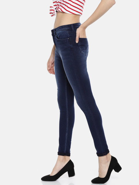 

Lee Cooper Women Blue Saunders Super Skinny Fit High-Rise Clean Look Stretchable Jeans