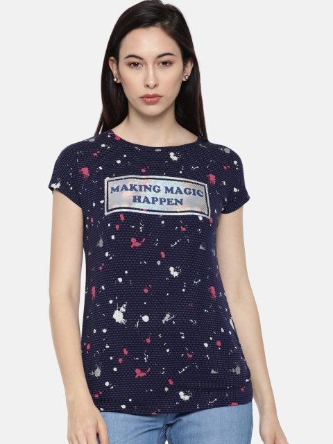 

Lee Cooper Women Navy Blue Printed Top