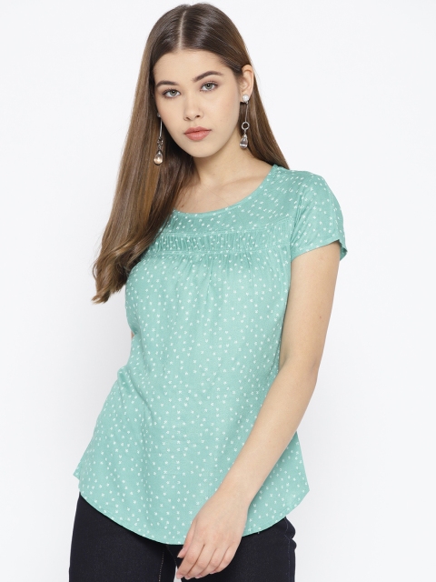 

Lee Cooper Women Sea Green Printed Top