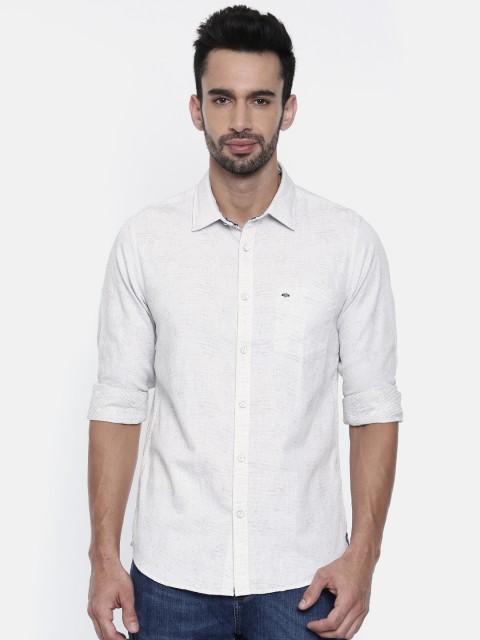 

Lee Cooper Men White Self-Design Casual Shirt