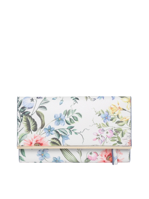 

Accessorize Women White & Green Printed Three Fold Wallet