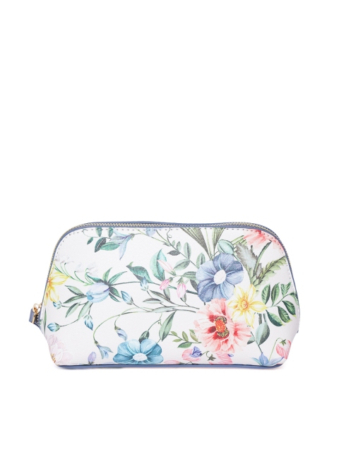 

Accessorize Women White & Blue Printed Travel Pouch