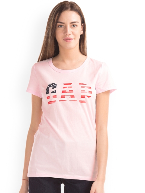 

GAP Women Pink Printed T-Shirt