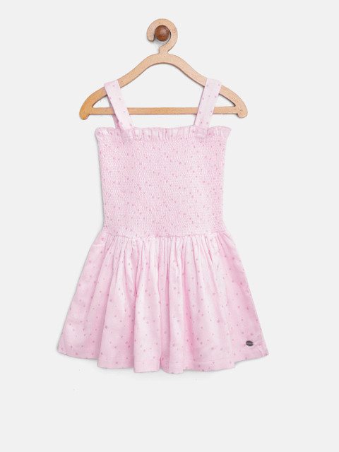 

U.S. Polo Assn. Kids Girls Pink Printed Fit and Flare Dress