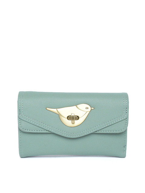 

Accessorize Women Green Solid Three Fold Wallet
