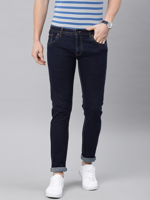

Peter England Casuals Men Navy Blue Skinny Fit Mid-Rise Clean Look Stretchable Jeans