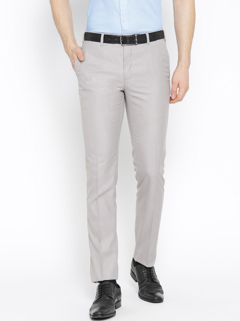 

Raymond Men Grey Slim Fit Solid Formal Trousers