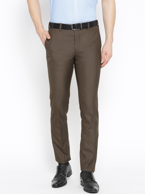 

Raymond Men Brown Slim Fit Solid Formal Trousers