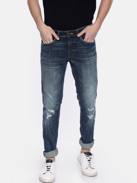 

Jack & Jones Men Blue Regular Fit Low-Rise Mildly Distressed Stretchable Jeans