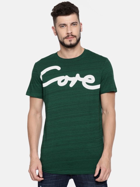 

Jack & Jones Men Green Printed Round Neck T-shirt