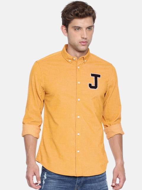 

Jack & Jones Men Yellow Slim Fit Solid Casual Shirt