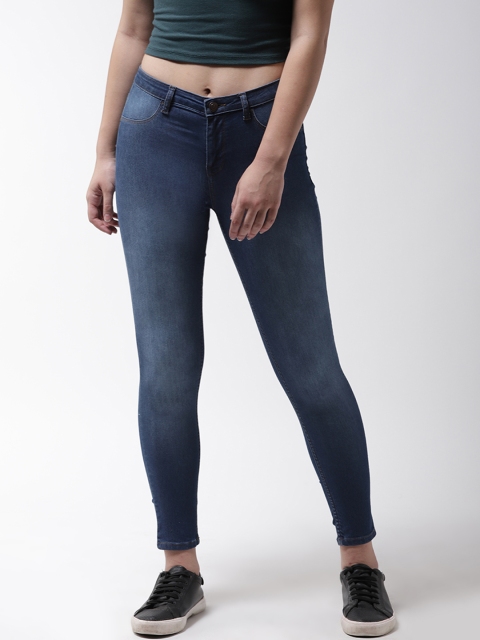 

Flying Machine Women Blue Regular Fit Mid-Rise Clean Look Stretchable Cropped Jeans