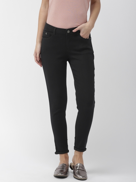 

Flying Machine Women Black Skinny Fit Mid-Rise Clean Look Stretchable Jeans