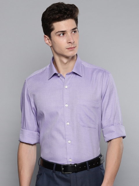 

Louis Philippe Men Purple Slim Fit Self Design Formal Shirt