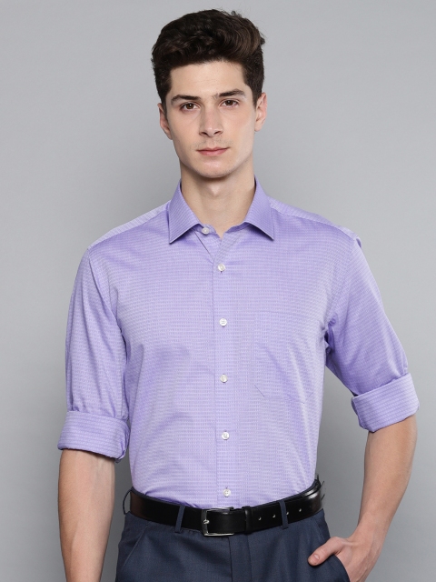

Louis Philippe Men Purple Slim Fit Self Design Formal Shirt