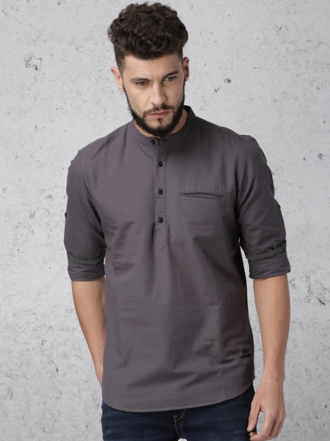 

Ecko Unltd Men Grey Slim Fit Solid Casual Shirt
