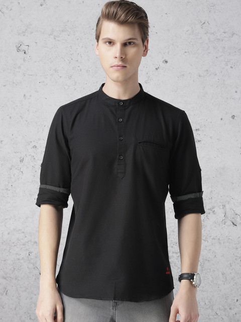 

Ecko Unltd Men Black Slim Fit Solid Casual Shirt