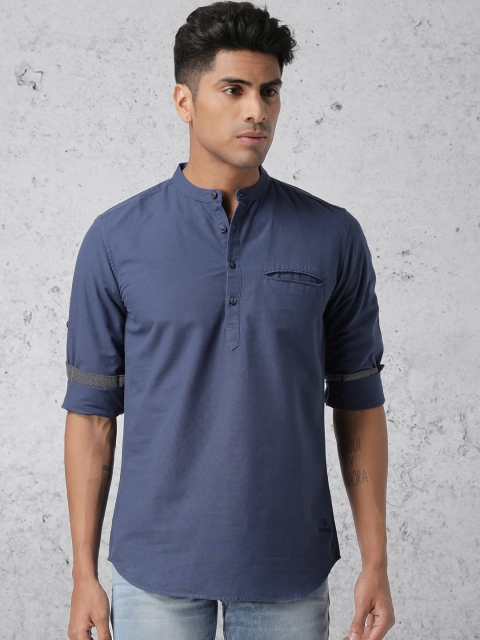 

Ecko Unltd Men Blue Slim Fit Solid Casual Shirt