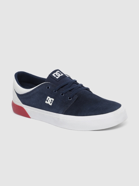 

DC Men Navy Blue Trase Lace-Up Leather Sneakers