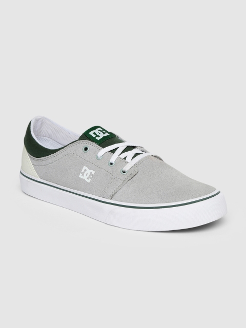 

DC Men Grey Leather Sneakers