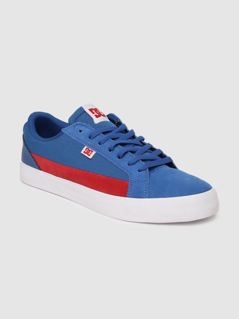 

DC Men Blue Solid Suede Sneakers