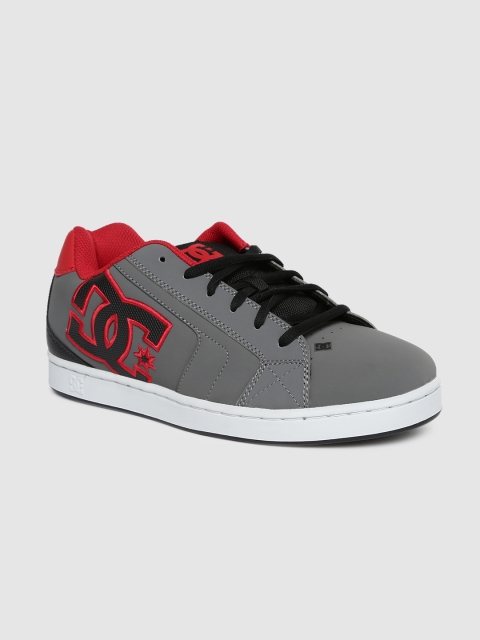 

DC Men Grey NET M GBG Leather Sneakers