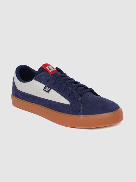 

DC Men Navy Blue Solid Suede Sneakers