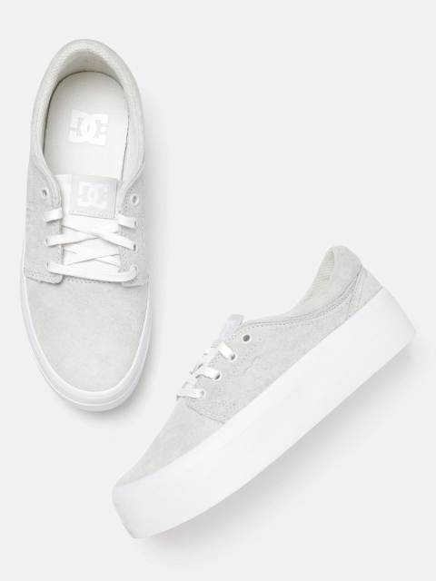 

DC Women Grey Suede Skateboarding Flatform Sneakers