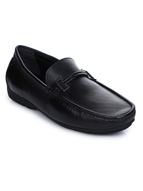 

Aber & Q Men Black Solid Leather Loafers