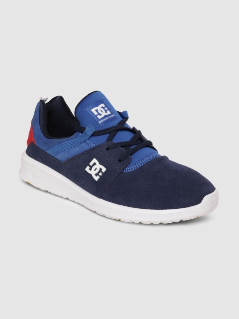 

DC Men Navy Blue Solid Suede Sneakers