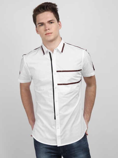 

LA LOFT Men White Regular Fit Solid Casual Shirt