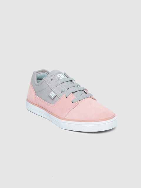 

DC Girls Peach-Coloured & Mint Green Colourblocked TONIK Suede Sneakers