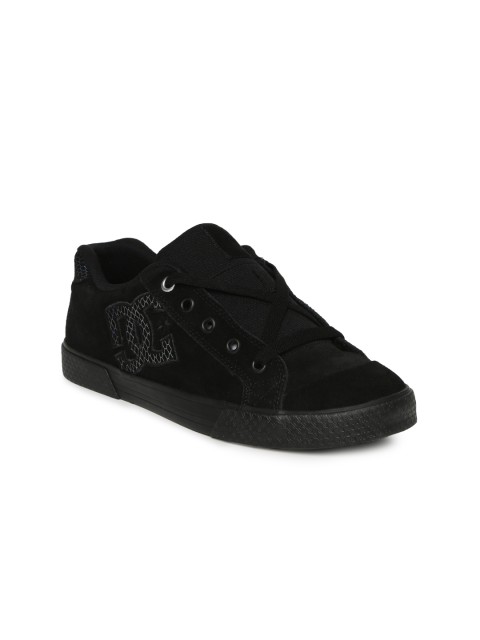 

DC Women Black Solid Leather Sneakers