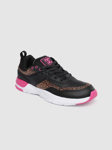 

DC Women Black Leather Sneakers