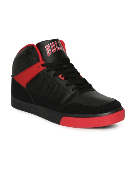 

NBA Men Black Solid Mid-Top Sneakers