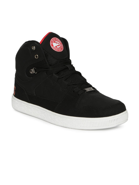 

NBA Men Black Solid Mid-Top Sneakers