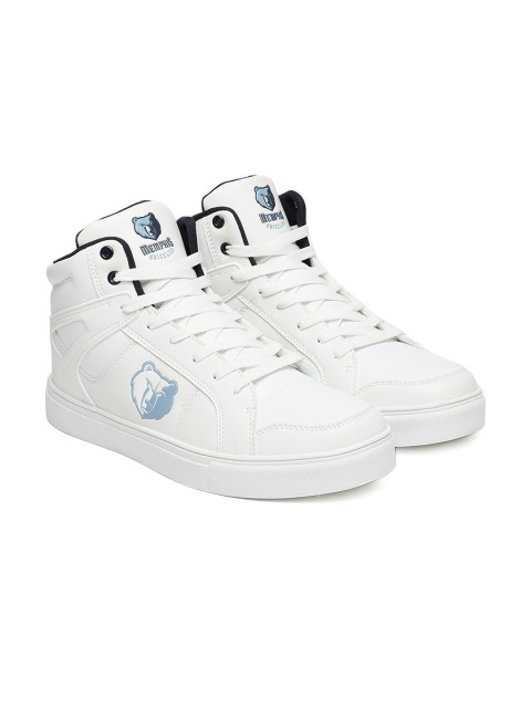 

NBA Men White Solid Mid-Top Sneakers