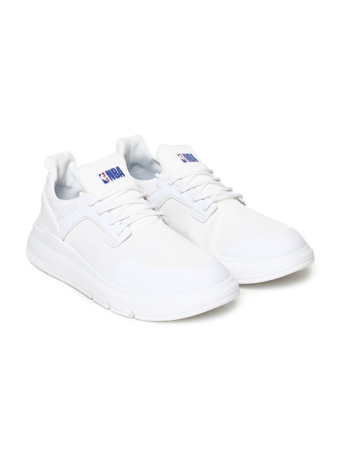 

NBA Men White Solid Synthetic Sneakers
