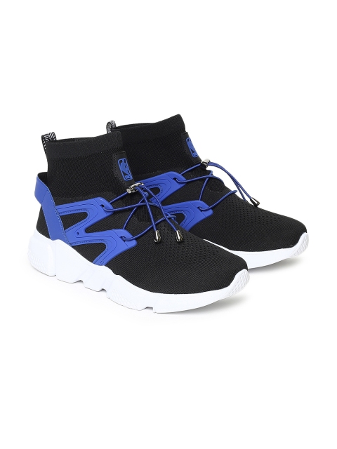 

NBA Men Black Solid Textile Mid-Top Sneakers