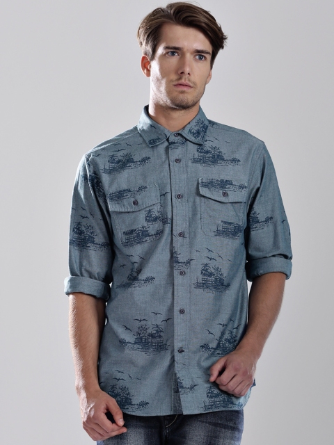 

Nautica Men Grey Regular Fit Printed Casual Shirt