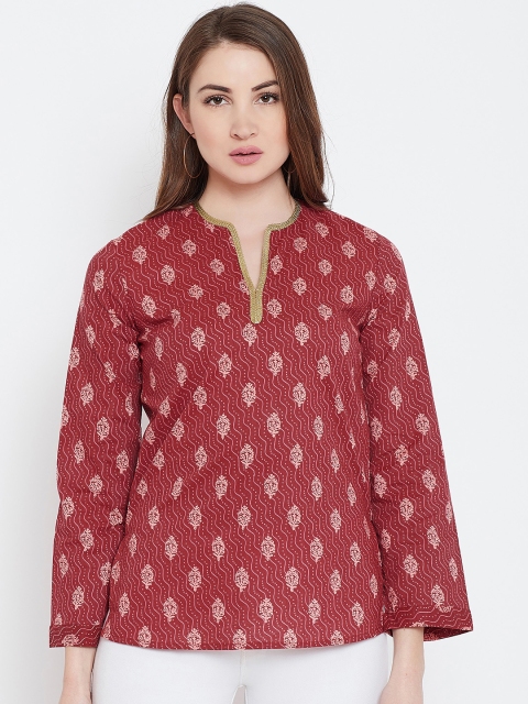 

I AM FOR YOU Women Rust Red Printed Top