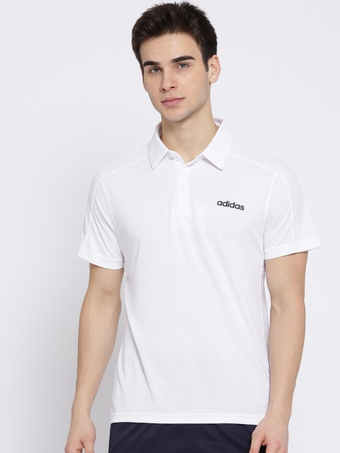 

ADIDAS Men White D2M CCOOL Solid Polo T-shirt