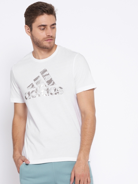 

ADIDAS Men White BOS Foil Print Round Neck T-shirt