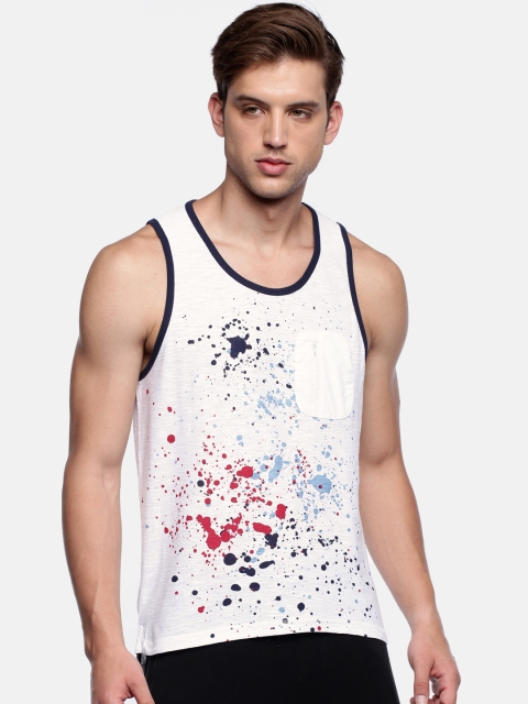 

ARISE Men White Printed Round Neck T-shirt