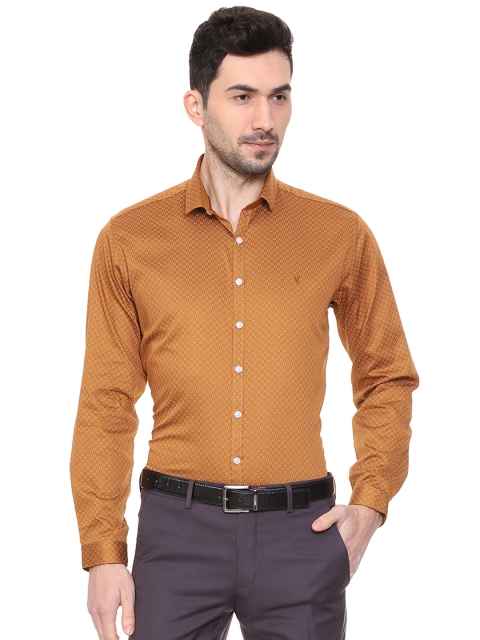 

V Dot Men Rust Slim Fit Printed Casual Shirt
