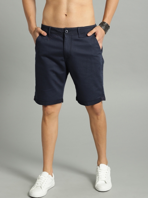 

Roadster Men Navy Blue Solid Chino Shorts